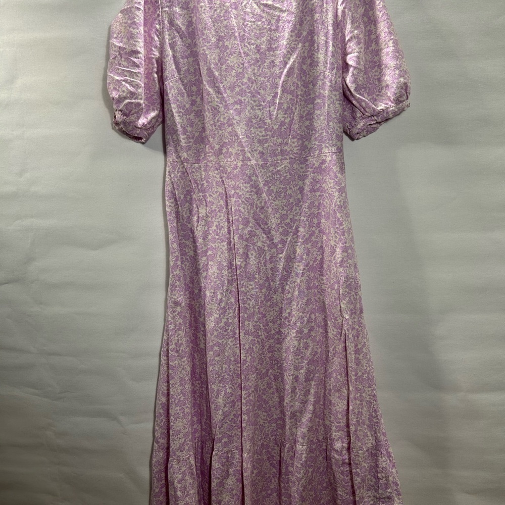 Who What Wear Lilac Patterned Long Sleeve Dress